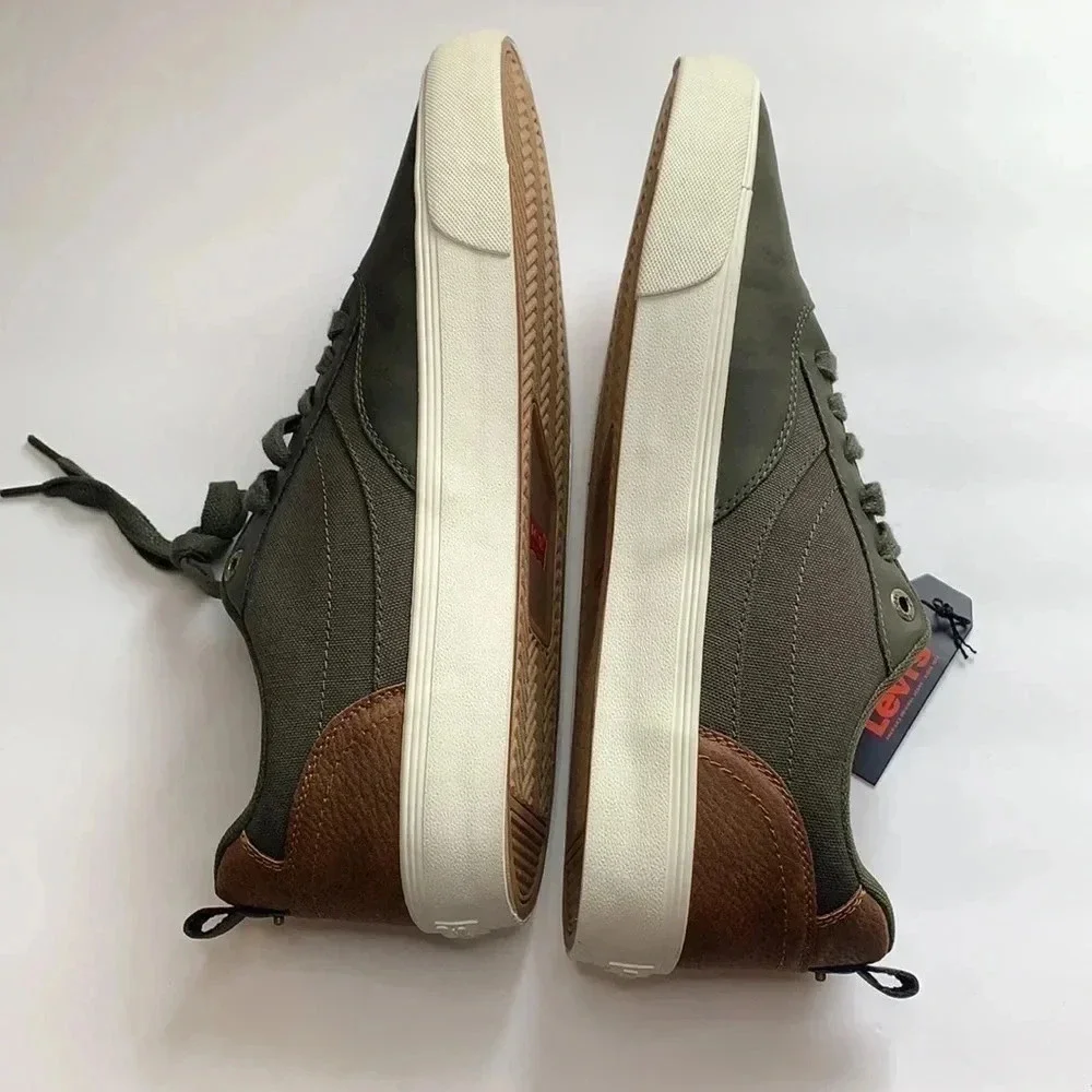 Levi’s Lance Casual Lace Up Sneakers Olive Tan Men’s Sz 12 New